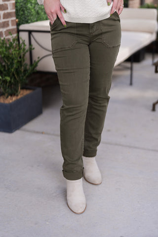 Judy Blue Olive Outpost Pants - barndoorboutiquetn