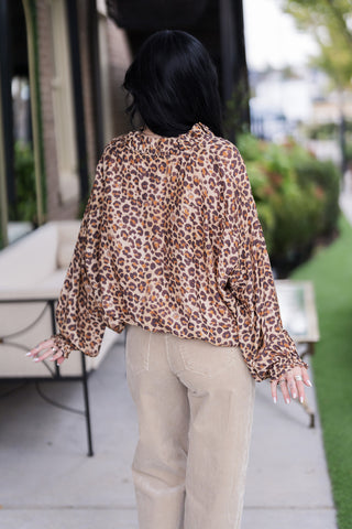 Leaping Leopard Blouse - barndoorboutiquetn