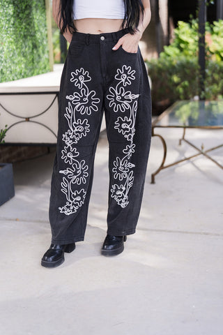Midnight Canvas Barrel Jeans