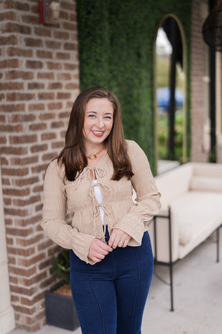 Fawn Tie-Front Blouse