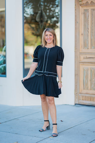 Bow On Top Mini Dress - barndoorboutiquetn