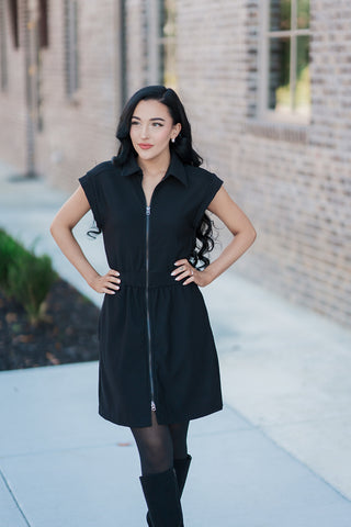 Spirit Zip-Up Mini Dress - barndoorboutiquetn