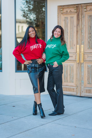 Very Merry Turtleneck Sweater - barndoorboutiquetn