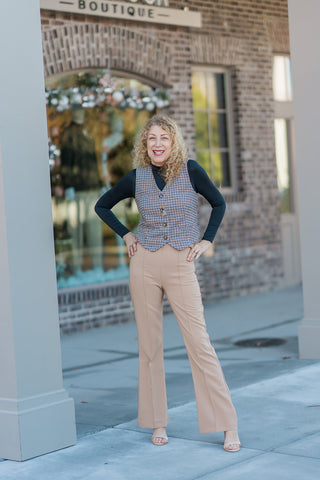 Francine Plaid Vest - barndoorboutiquetn