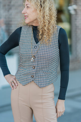 Francine Plaid Vest - barndoorboutiquetn