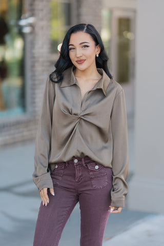 Ganache Satin Blouse - barndoorboutiquetn