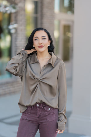 Ganache Satin Blouse - barndoorboutiquetn