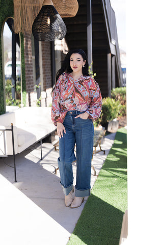 Electric Paisley Top - barndoorboutiquetn