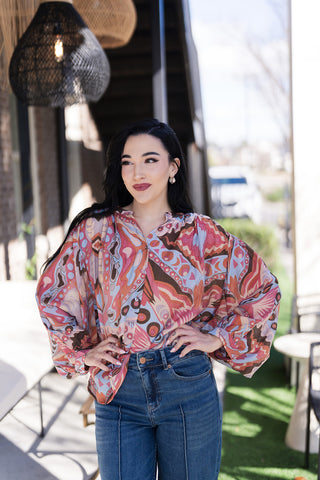 Electric Paisley Top - barndoorboutiquetn