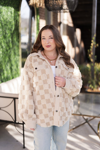 Checker Teddy Jacket - barndoorboutiquetn