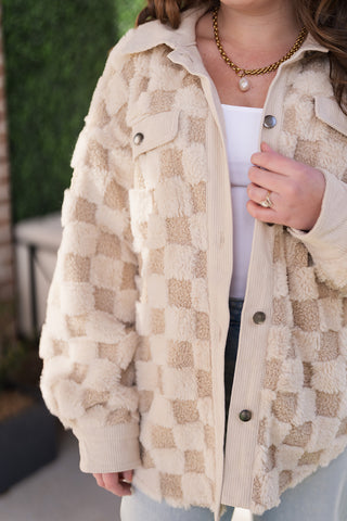Checker Teddy Jacket - barndoorboutiquetn