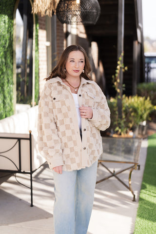 Checker Teddy Jacket - barndoorboutiquetn