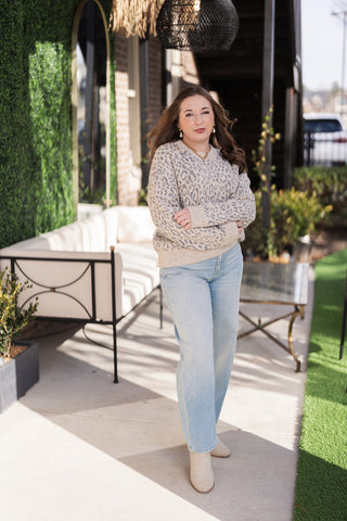 Snow Leopard Sweater - barndoorboutiquetn