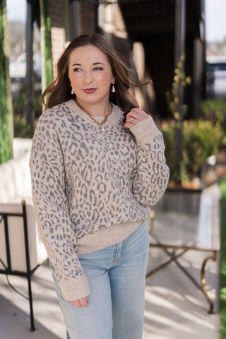 Snow Leopard Sweater - barndoorboutiquetn
