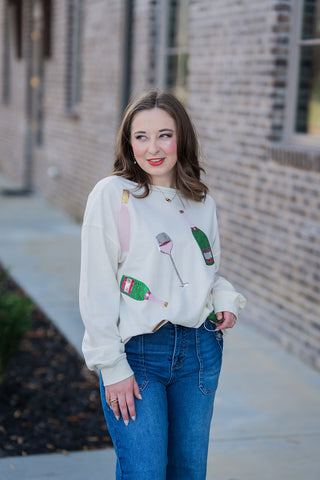 Sparkling Champagne Sweatshirt - barndoorboutiquetn