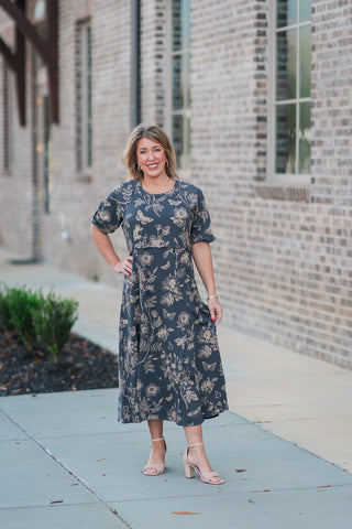 Midnight Tea Midi Dress - barndoorboutiquetn