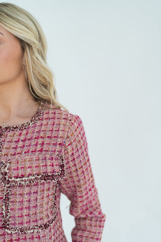 Peachy Tweed Jacket - barndoorboutiquetn