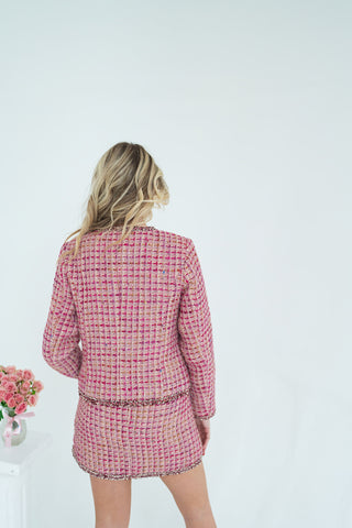 Peachy Tweed Jacket - barndoorboutiquetn