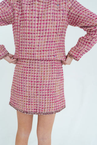 Peachy Tweed Mini Skirt - barndoorboutiquetn