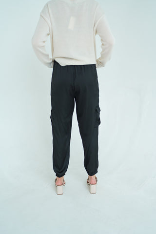 Ebony Satin Joggers - barndoorboutiquetn