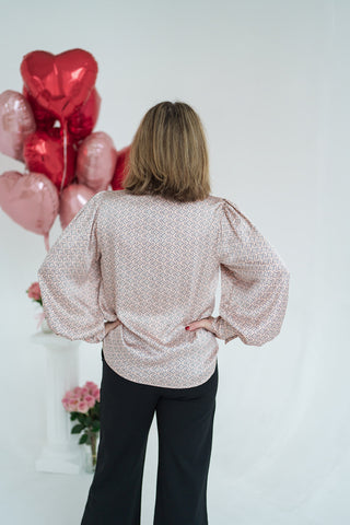 Rose-Tinted Satin Blouse - barndoorboutiquetn