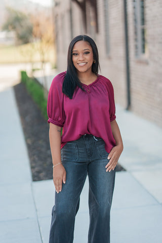 Out of the Loop Blouse - barndoorboutiquetn