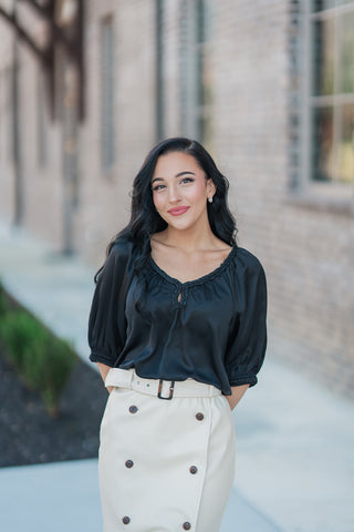 Out of the Loop Blouse - barndoorboutiquetn