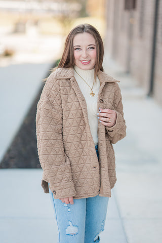 Allspice Quilted Shacket - barndoorboutiquetn