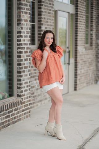 Fluttered Heart Blouse - barndoorboutiquetn