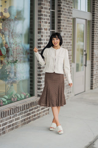 Meringue Braided Blazer - barndoorboutiquetn