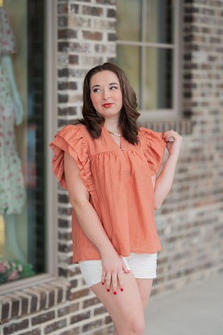 Fluttered Heart Blouse - barndoorboutiquetn