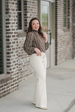 Hosta Paisley Blouse - barndoorboutiquetn