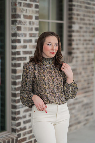 Hosta Paisley Blouse - barndoorboutiquetn