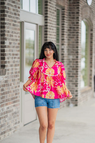 Flamingo Blouse - barndoorboutiquetn