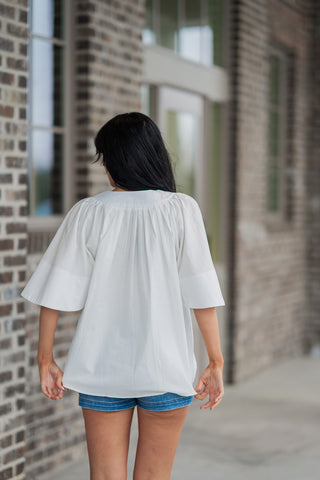 Tulip Flutter Sleeve Blouse - barndoorboutiquetn