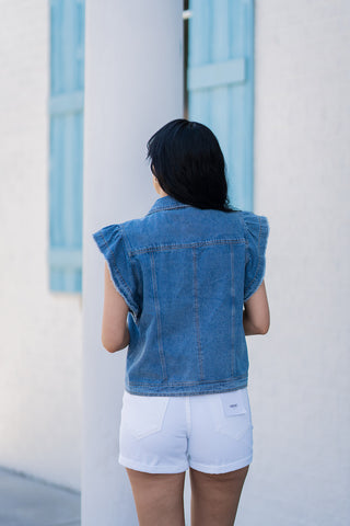 Rebel Rebel Denim Vest - barndoorboutiquetn