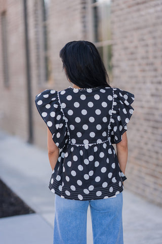 Poppy Polka Dot Blouse - barndoorboutiquetn