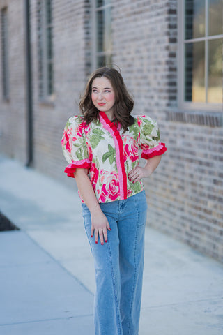 Ravishing Rose Blouse - barndoorboutiquetn