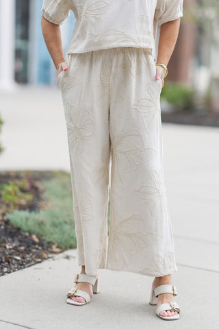 Monaco Bloom Linen Pant - barndoorboutiquetn