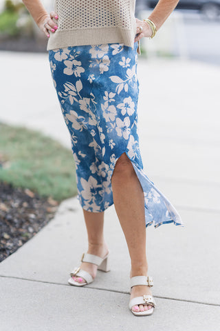 Mediterranean Mist Midi Skirt - barndoorboutiquetn