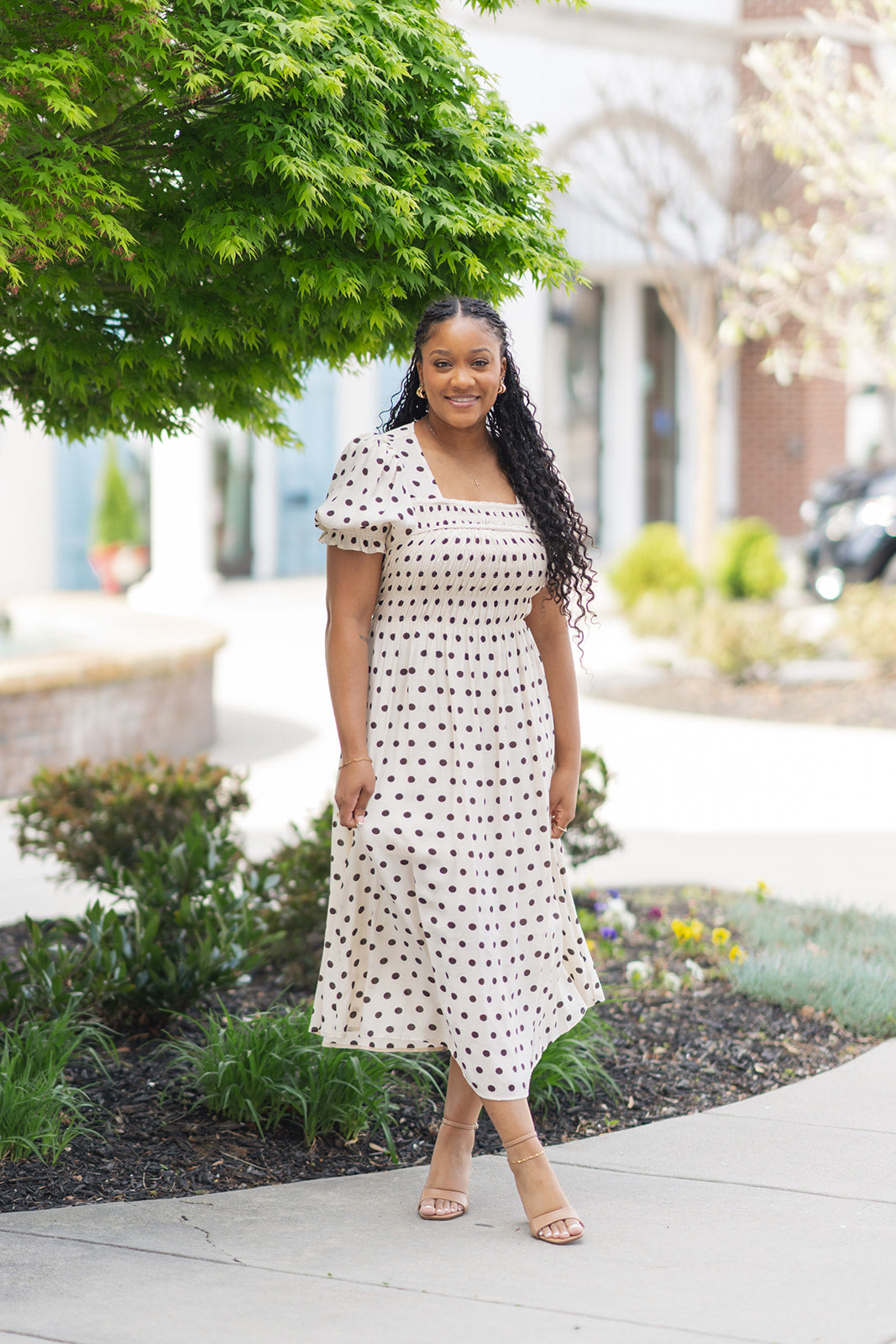 Mocha Macchiato Midi Dress M Mocha Macchiato Midi Dress M