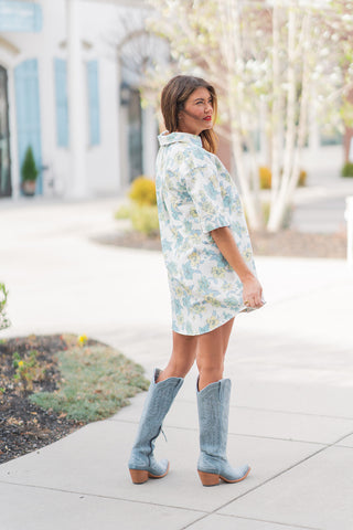 Hydrangea Heritage Mini Dress - barndoorboutiquetn