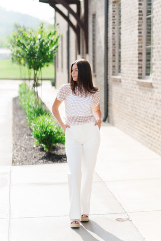 Checker Chic Mesh Top - barndoorboutiquetn