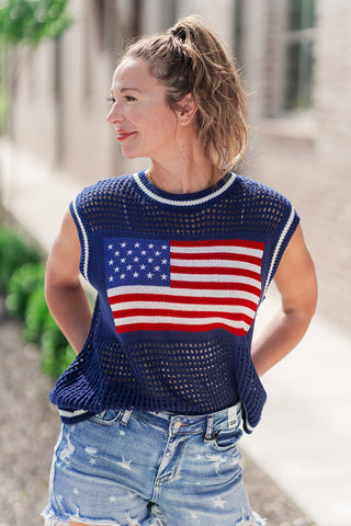 Patriotic Knit Top - barndoorboutiquetn
