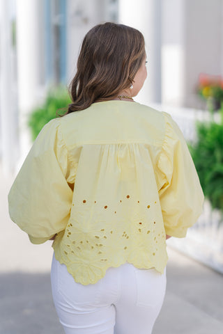 Lemon Drop Puff Sleeve - barndoorboutiquetn