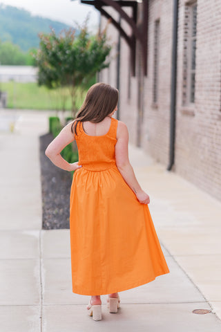 Tangerine Dreams Midi Dress - barndoorboutiquetn