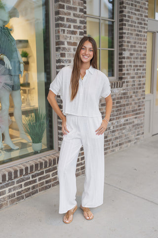 Abstract Lace Palazzo Pants - barndoorboutiquetn