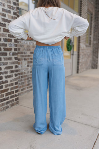 Anchor Point Chambray Pants - barndoorboutiquetn