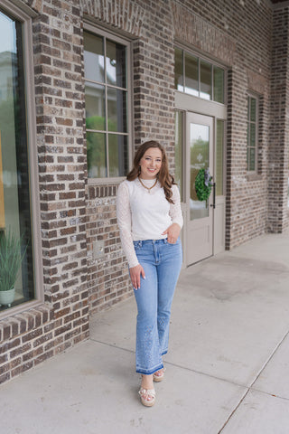 Morning Dew Daisy Mesh Top - barndoorboutiquetn