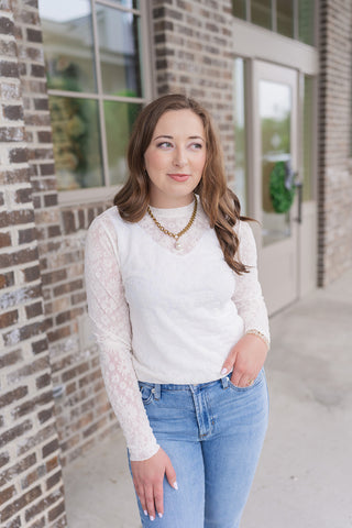 Morning Dew Daisy Mesh Top - barndoorboutiquetn